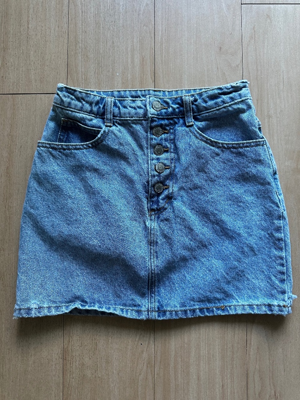 J. Galt Shanghai Women Denim Skirt Jeans S Light Blue 5 Pocket Summer